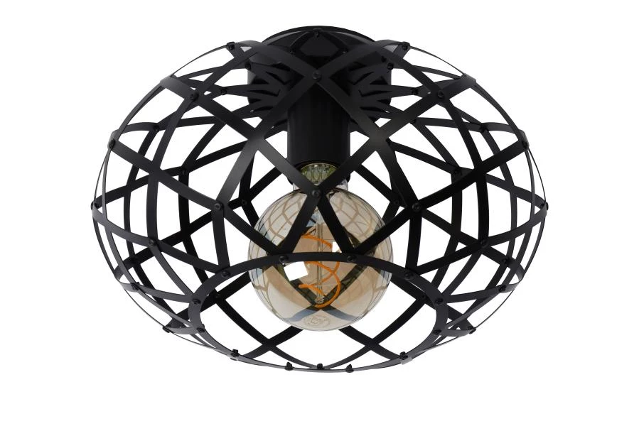 Lucide WOLFRAM - Flush ceiling light - Ø 30 cm - 1xE27 - Black - off